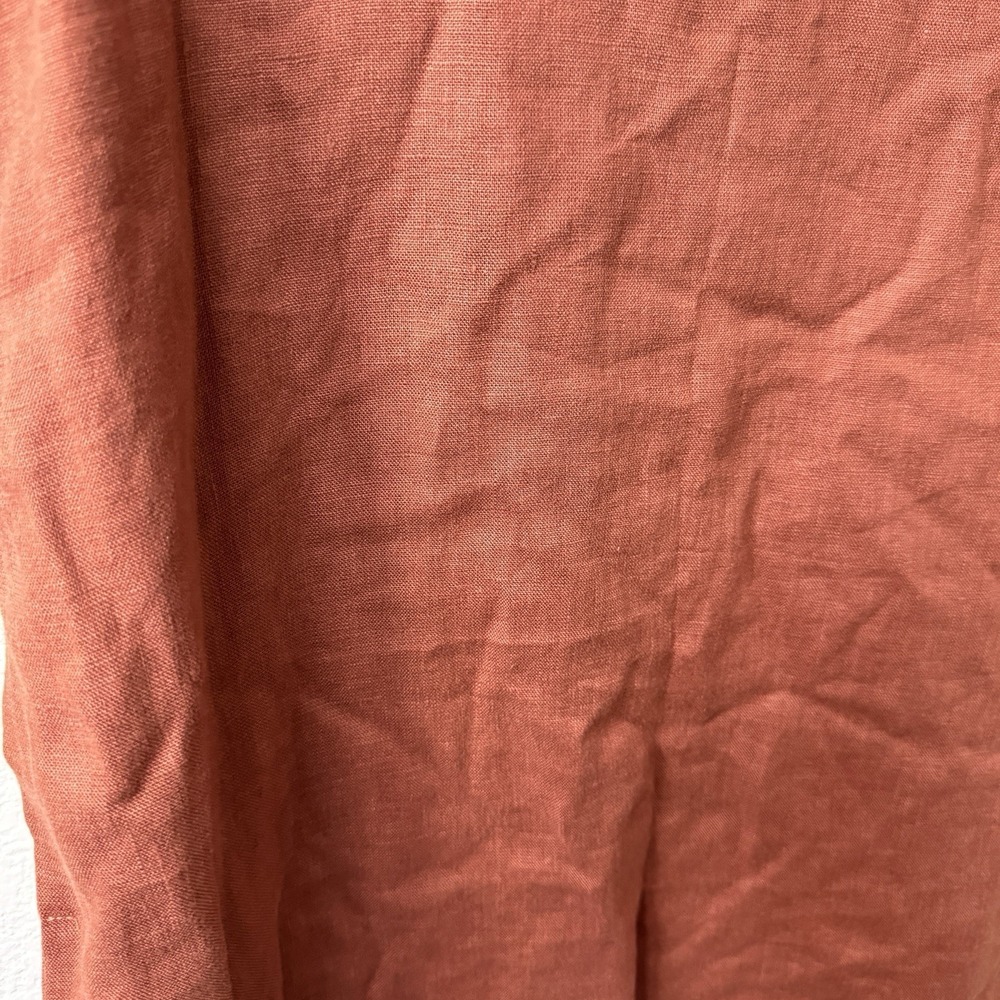 Pillow & Pajamas Rust Linen Shift Dress Natural Fibers Summer Travel Size Large - Picture 7 of 7